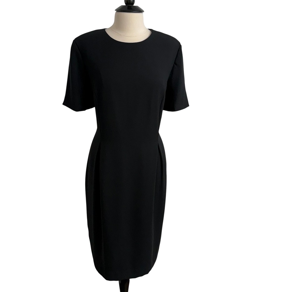 Worthington Women's Short Sleeve Round Neck Tailored Seams Sheath Dress